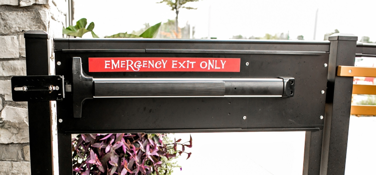 emergency push bar installation in French Valley